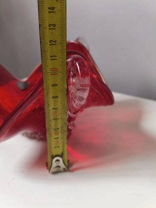 Cenicero de cristal rojo vintage