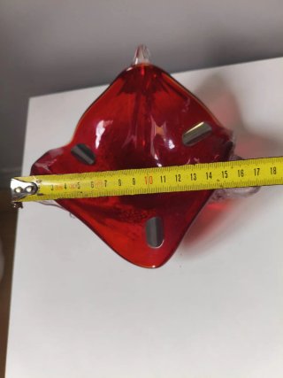 Cenicero de cristal rojo vintage