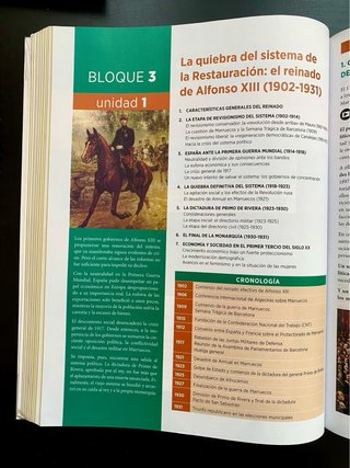 Historia de España, 2° de Bachillerato