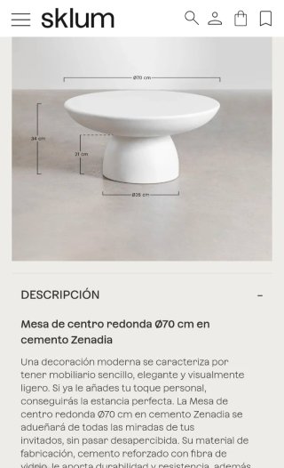 Mesa de centro Sklum Zenadia