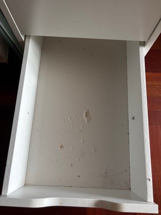 Mesa escritorio cristal Ikea con cajonera