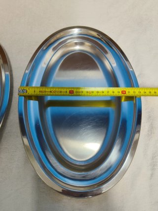 4 Vassoi Ovali Acciaio Inox 18/10