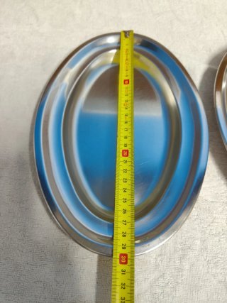 4 Vassoi Ovali Acciaio Inox 18/10