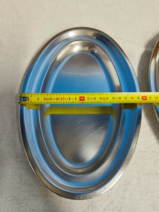 4 Vassoi Ovali Acciaio Inox 18/10