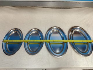 4 Vassoi Ovali Acciaio Inox 18/10