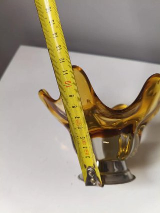Cenicero Vintage Cristal Soplado Ámbar