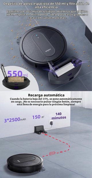 Robot Aspirador y Fregasuelos 4000Pa Control App