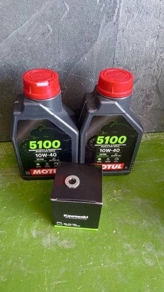 2 botes de Aceite Motul 5100 10W-40 + Filtro Kawa
