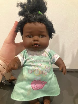Lote 2 Muñecas Bebé Pelo Negro