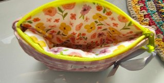 Neceser acolchado de Vichy rosa empolvado