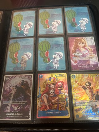 Cartas One Piece - Monkey D. Luffy, Teach, Pudding