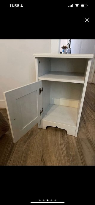 2 Mesita de noche de madera blanca Aspelund