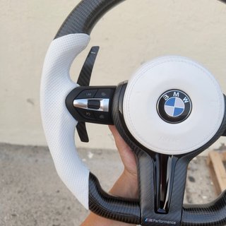 Volante BMW Serie F Blanco Cuero Carbono
