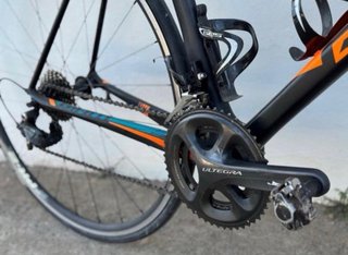 Bicicleta de Carretera Giant Negra y Naranja
