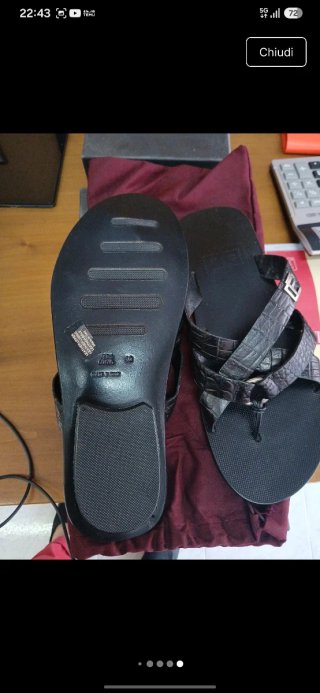 Sandalo uomo nero effetto coccodrillo taglia 40