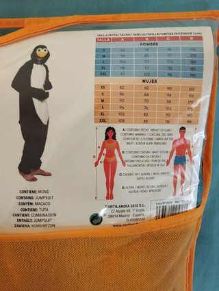 Disfraz Pijama Pingüino Partilandia Talla M