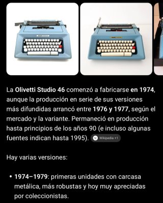 Olivetti Studio 46 Máquina de Escribir Azul
