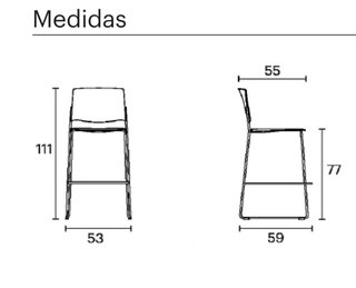 4 Taburetes apilables Enea (Ema) Rosa/Marrón