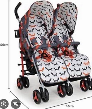 Carrito Gemelar Zorro 106x73cm