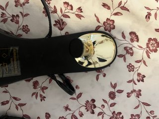 Sandalias Tacón Negras SHEIN Talla 39 Tacon Dorado