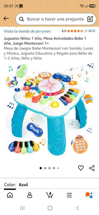 Mesa de actividades musical para bebés