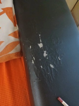 Sofá tela negro y naranja