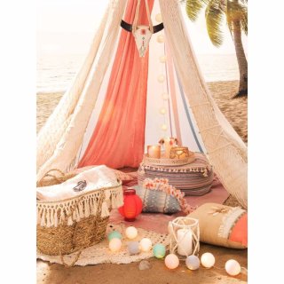Dos Cortinas Macramé Crudo