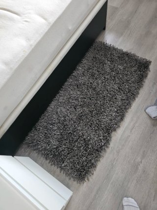 2 x Alfombra de dormitorio gris