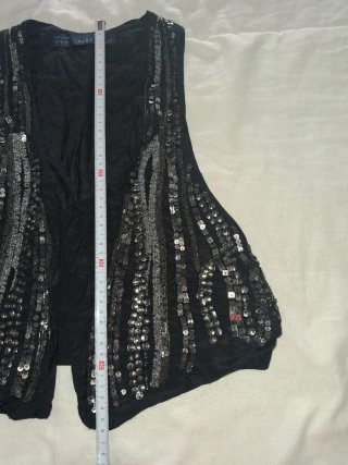 Chaleco Zara fiesta lentejuelas negro talla M