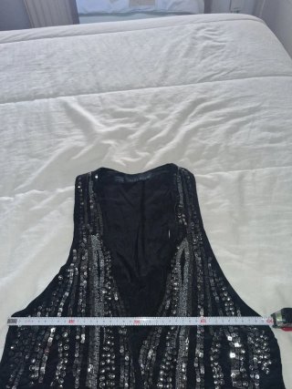 Chaleco Zara fiesta lentejuelas negro talla M