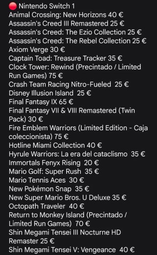 Juegos Nintendo Switch 1 y 2 Precios en las fotos
