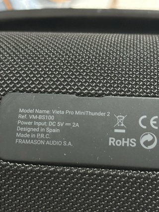 Altavoz Bluetooth Vieta Pro Mini Thunder 2