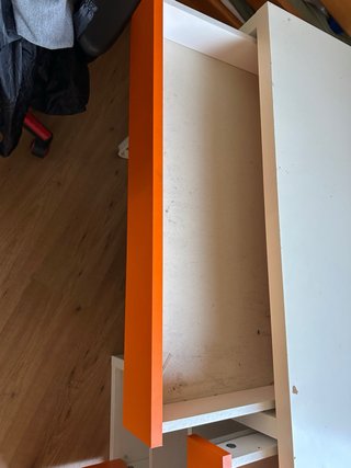 Mesa escritorio juvenil naranja y blanco