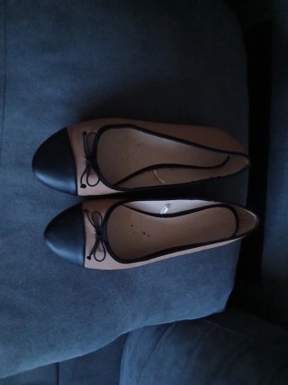 Bailarinas bicolor beige y negro