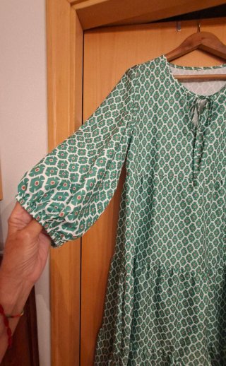 Vestido estampado verde y blanco