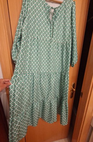 Vestido estampado verde y blanco