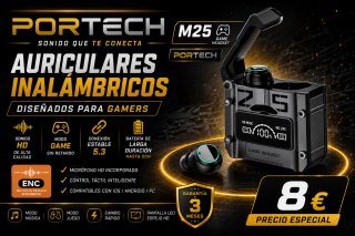Auriculares Inalámbricos Portech M25 Bluetooth