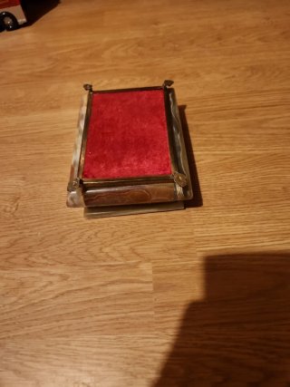 Caja joyero mármol y terciopelo onix,alabastro.