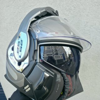 Casco modular moto gris