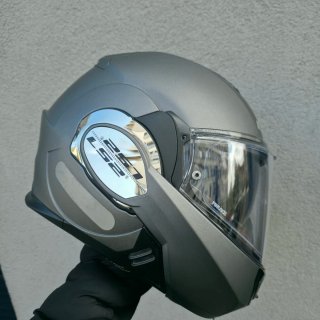 Casco modular moto gris