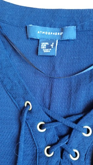 Blusa Atmosphere azul con cordones