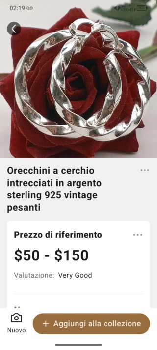 Orecchini cerchio argento 925 rodiato torchon