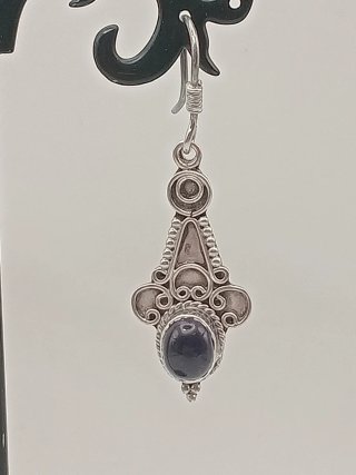 Orecchini vintage argento 925 ametista bohemien