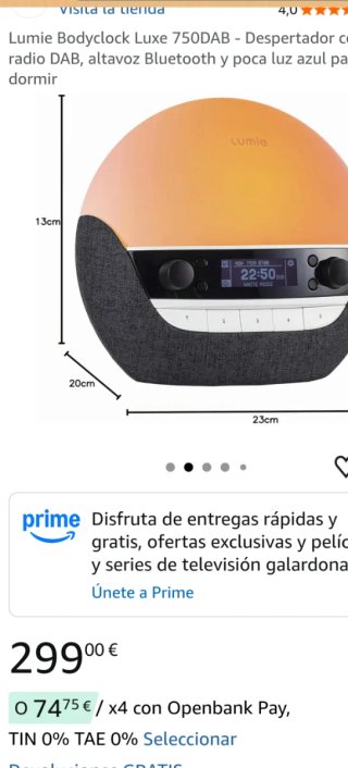 Lumie Bodyclock Luxe 750DAB Despertador
