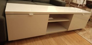 Mueble TV IKEA BYÅS Blanco Alto Brillo