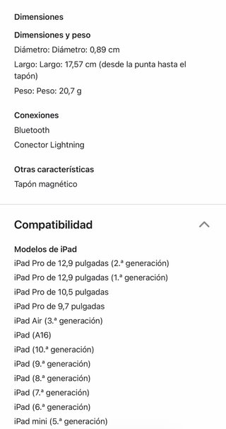 Apple Pencil 1ª Generación