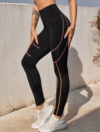 Leggings deportivos negros con bolsillo
