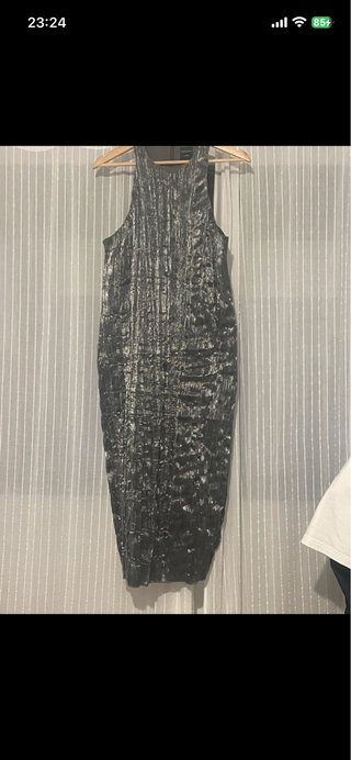 Vestido fiesta Massimo Dutti negro/plata