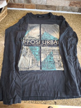T-shirt manga comprida TIFFOSI Urban Preto e Teal