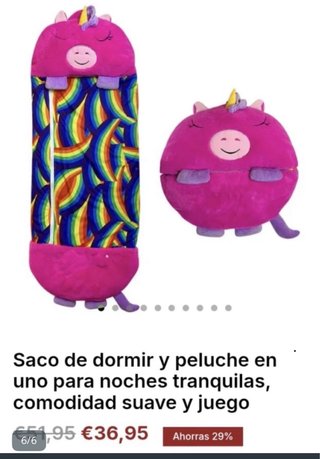 Saco de dormir y peluche unicornio